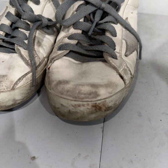 Golden Goose Superstar Shoes Womens Size 9 White Gray Star Gold Heel Sneakers - Picture 3 of 11